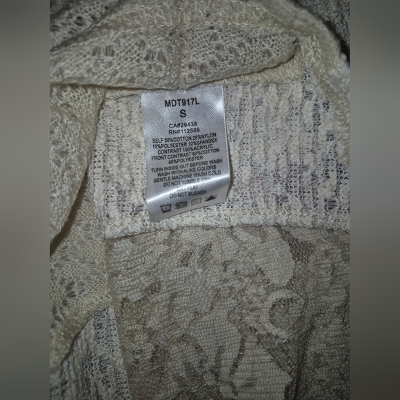 Miss Me Cream Lace Women's Top NWT - Picture 12 of 12